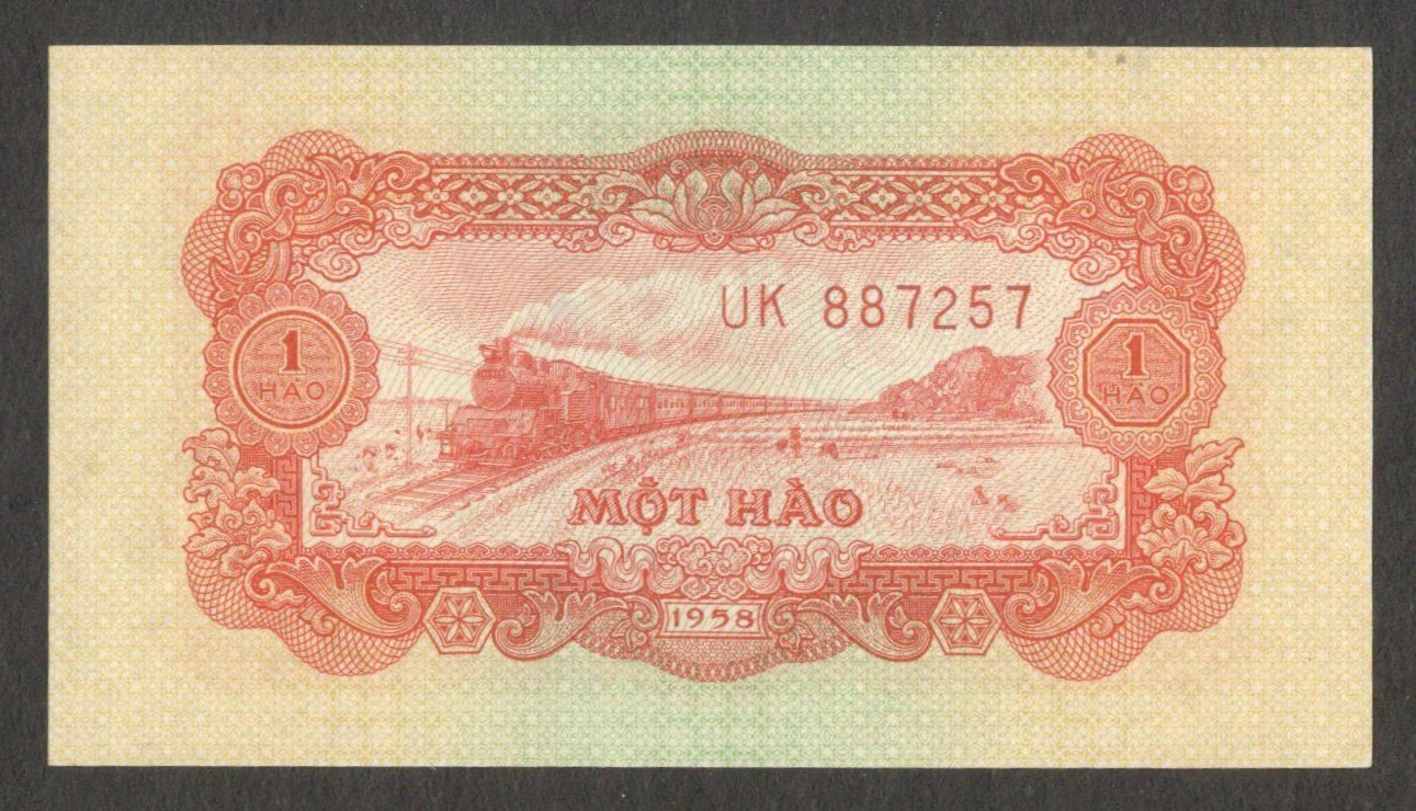 Vietnam North 1 Hao Steam Train P-68 1958 UNC - Image 2