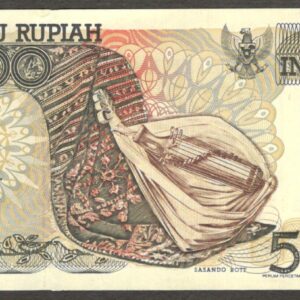 Indonesia 5000 5,000 Rupiah Sasando Lake Kelimutu P-130i 1992 / 2000 UNC