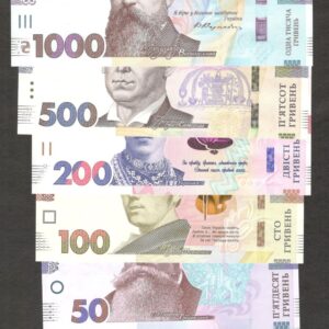 Ukraine Full Set 6 Pcs 20 50 100 200 500 1000 Hryvnia P-138 to 143 2021-2024 UNC
