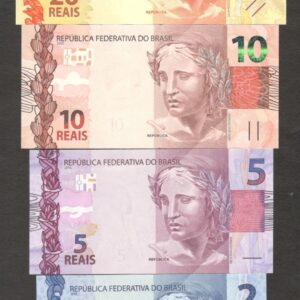 Brazil Set 4 Pcs 2 5 10 20 Animal Series P-252 P-253 P-254 P-255 2010 UNC