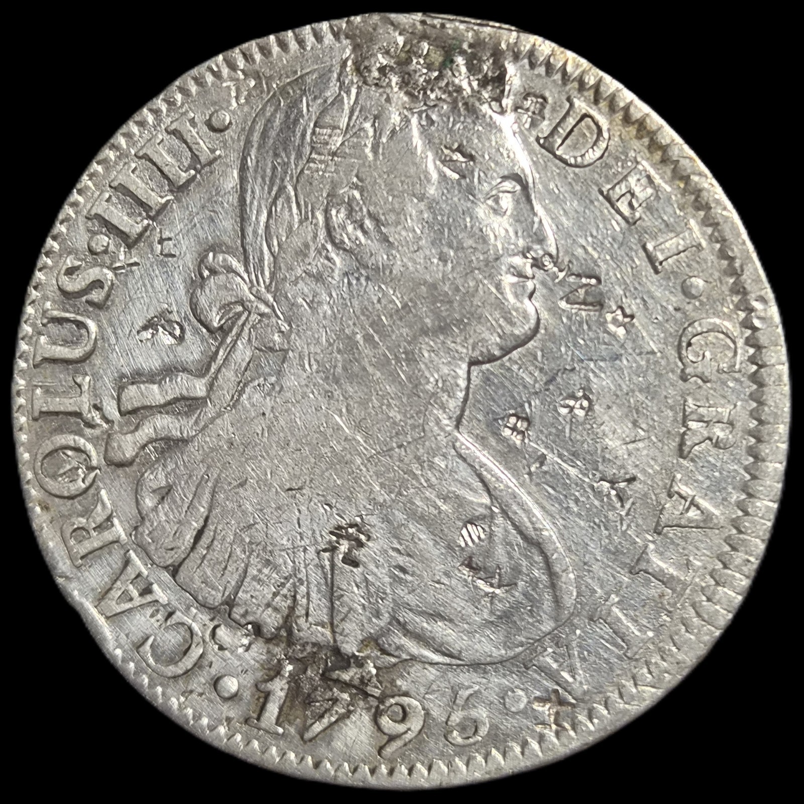 Mexico Spanish Colonial 8 Reales Carol Carolus IIII 1795 Mo FM MexicoCity Mint