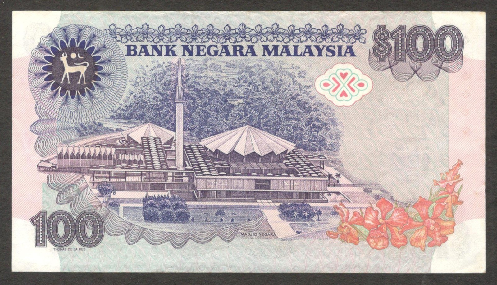 Malaysia 100 Ringgit Abdul Aziz Taha P-24 1983 - 1984 XF Crisp - Image 2
