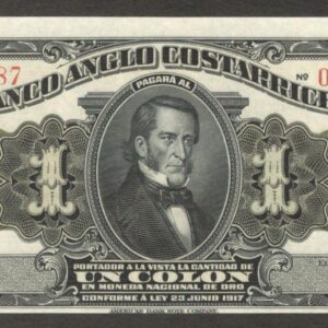 Costa Rica 1 Colon President José Rafael P-S121 1917 UNC