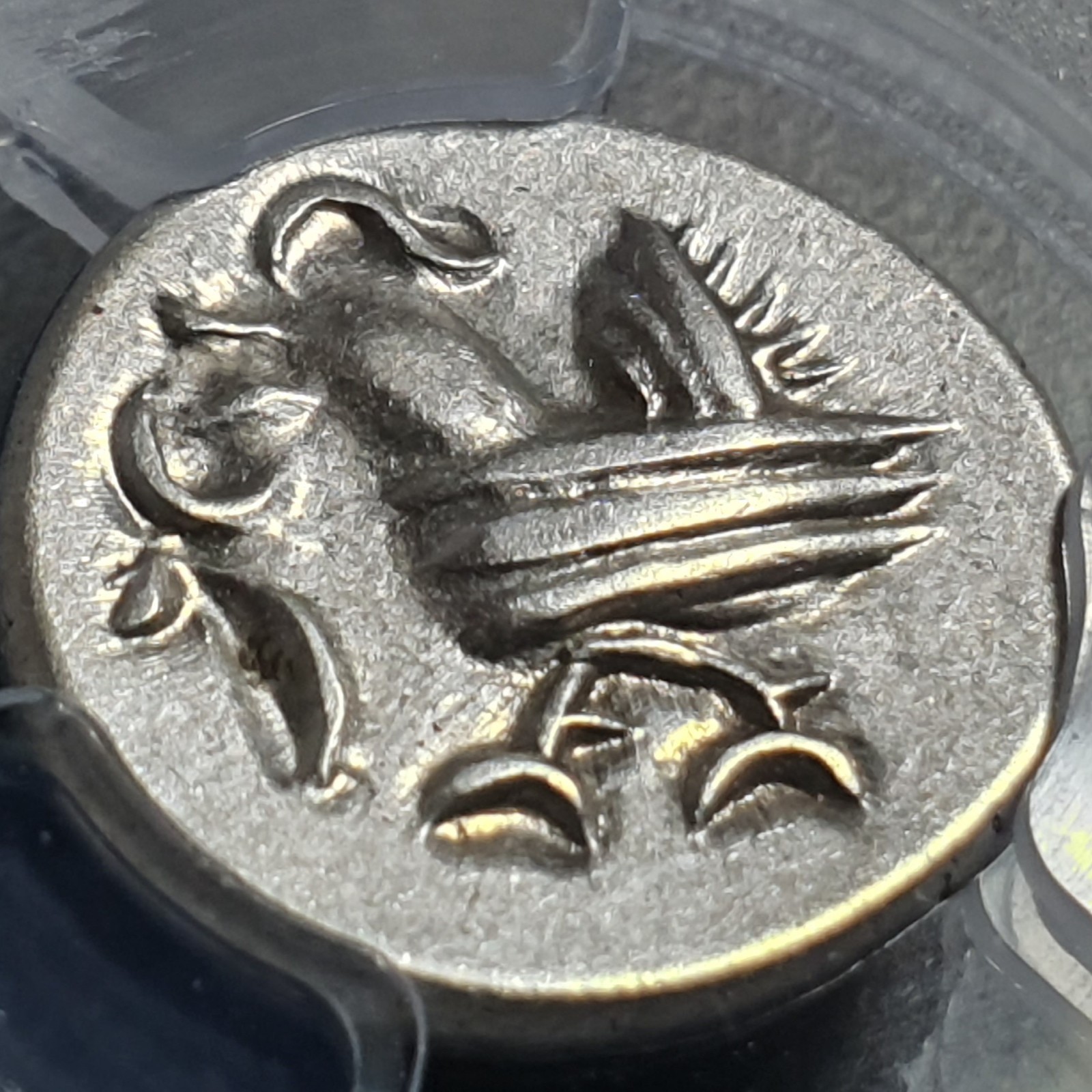 Cambodia 2 Pe 1/2 Fuang Norodom I Hamsa Bird 1847 - 1860 PCGS AU 58 - Image 4
