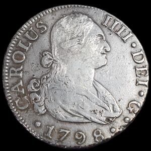 Spain Hispaniarum 8 Reales 1798 S CN Seville Sevilla Mint Sharp Detail