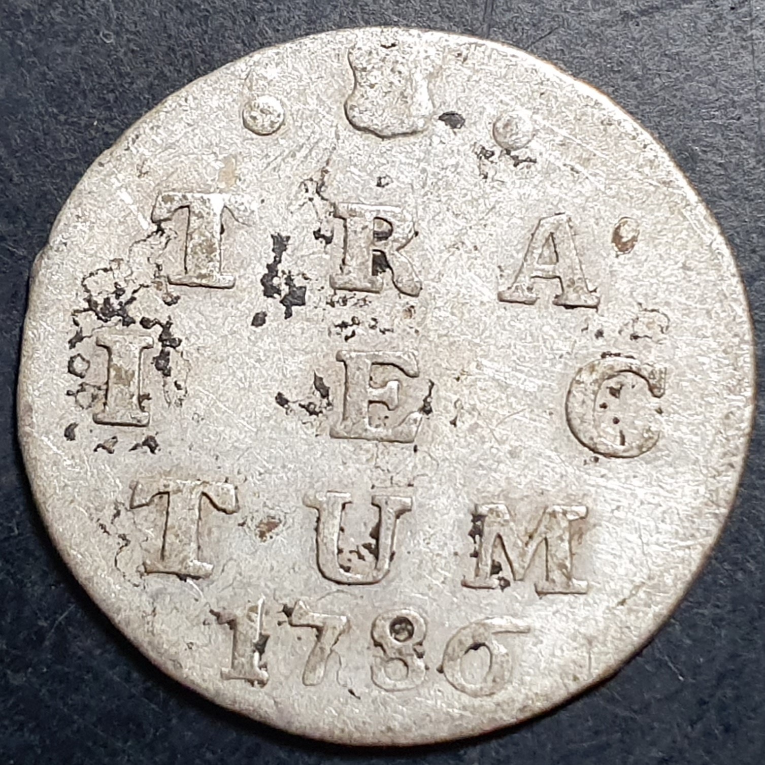 Provincial Dutch Netherlands Utrecht Traiectum 2 Stuiver 1786 Silver Fine