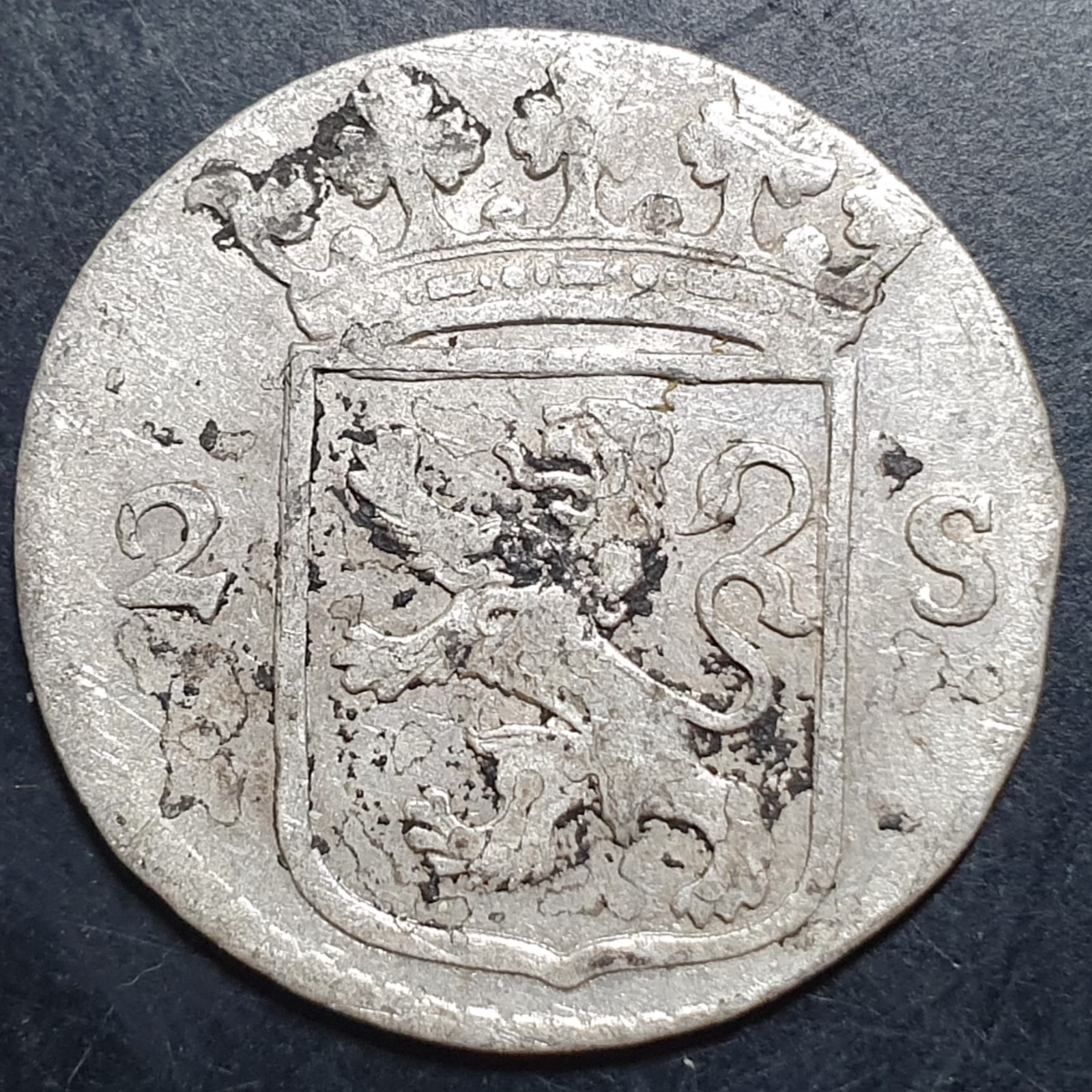 Provincial Dutch Netherlands Utrecht Traiectum 2 Stuiver 1786 Silver Fine - Image 2