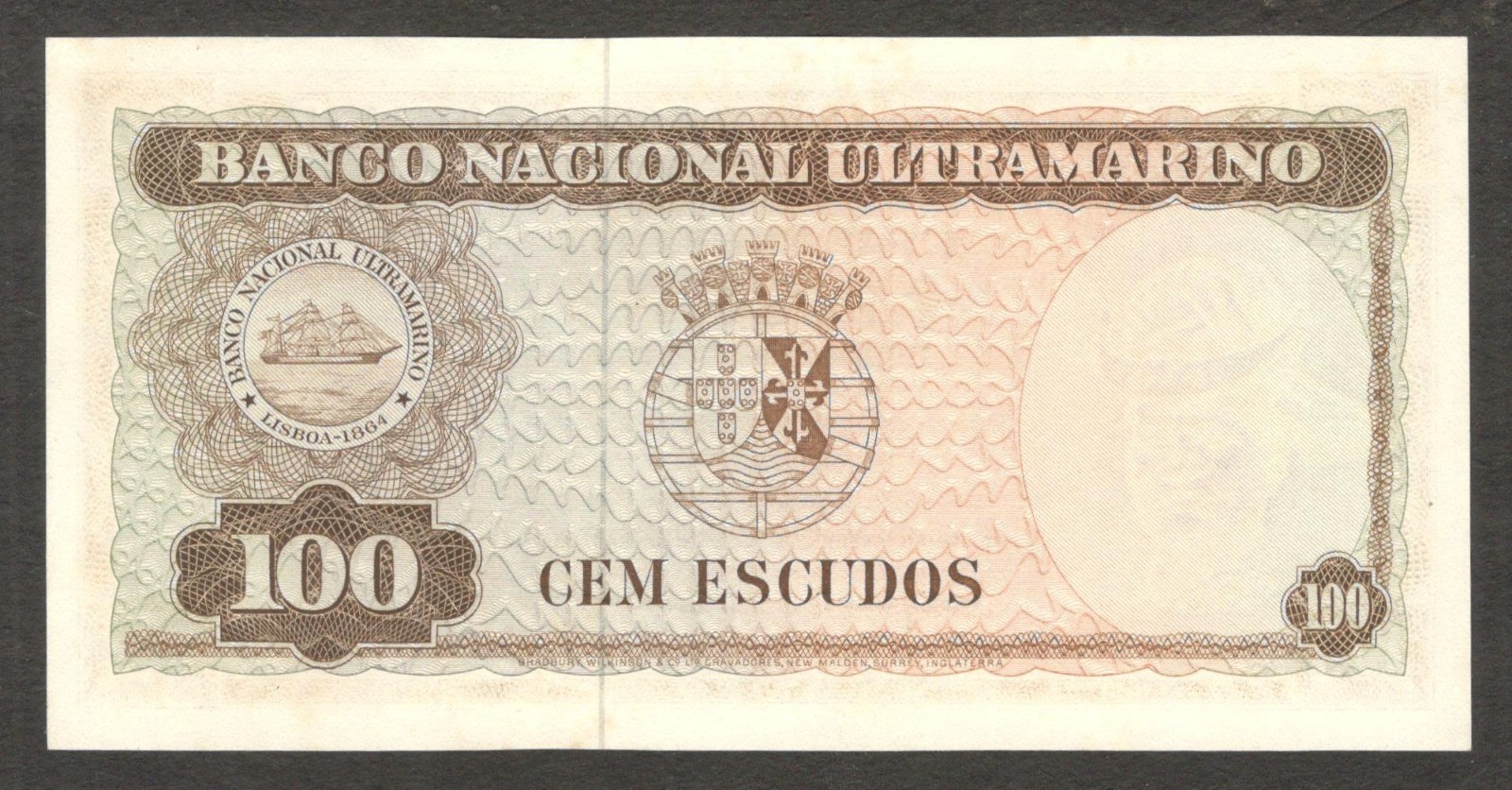 Timor Portugal 100 Escudos Regulo Aleixo P-28a(6) 1963 UNC No Stain - Image 2