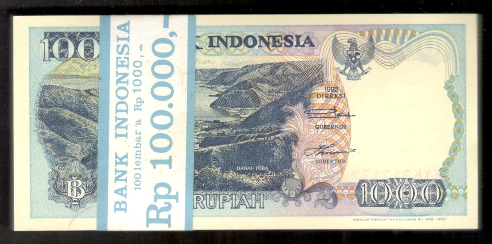 Indonesia Lot 100 Pcs Bundle 1000 1,000 Rupiah Replacement P-129f* 1997/1992 UNC