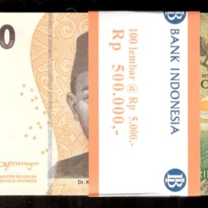 Indonesia Lot 100 Pcs Bundle 5000 5,000 Rupiah P-164 2025/2022 UNC