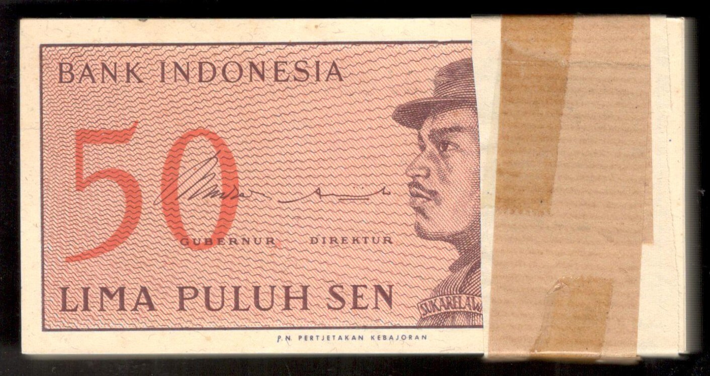 Lot 96 Pcs Indonesia 50 Sen P-94 1964 UNC