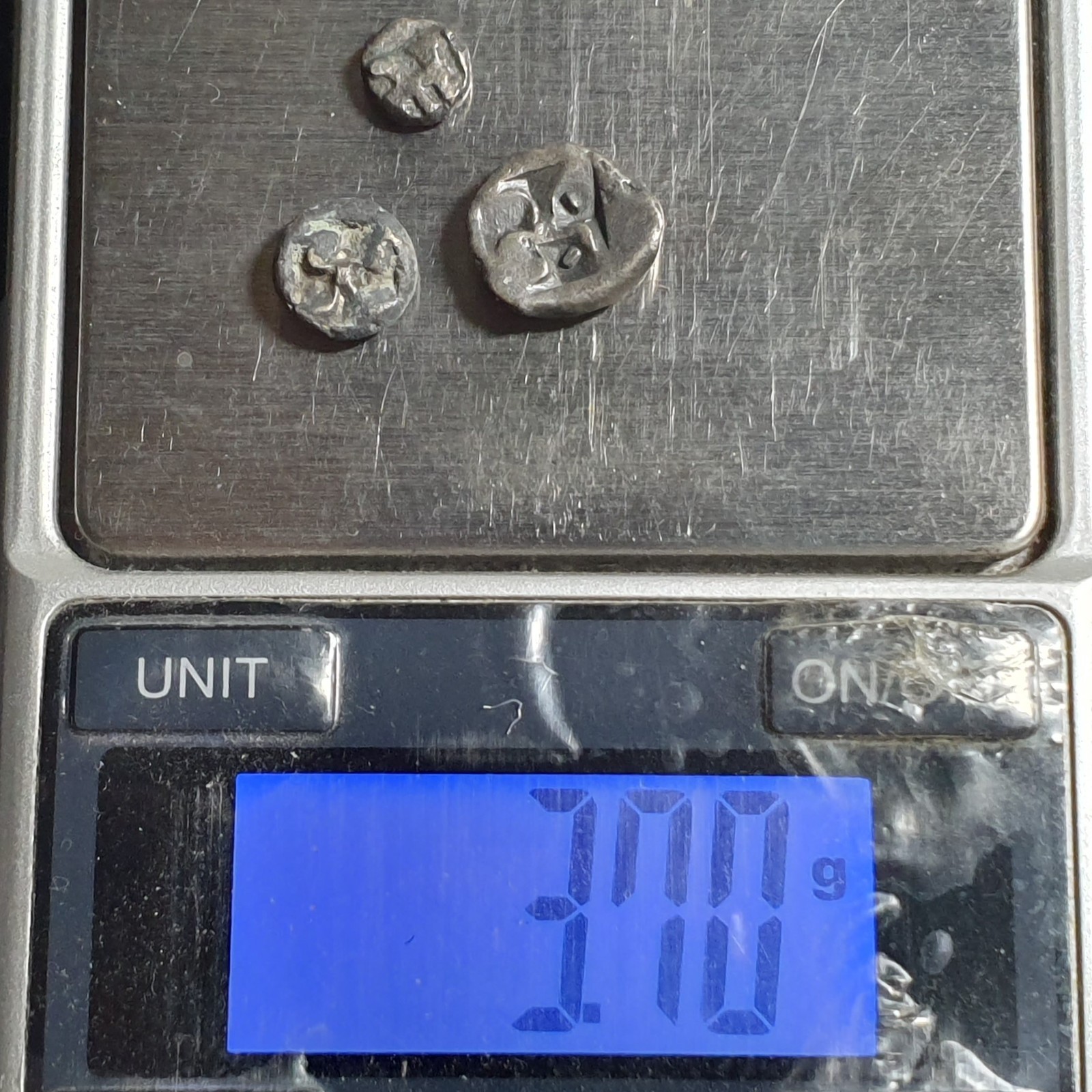 Indonesia Sailendra Kingdom Set 3 Pcs 1/4 1/2 1 Massa Silver 850-1150 AD - Image 6