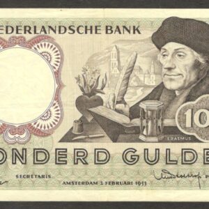 Netherlands 100 Gulden Desiderius Erasmus P-88 1953 VF Crisp