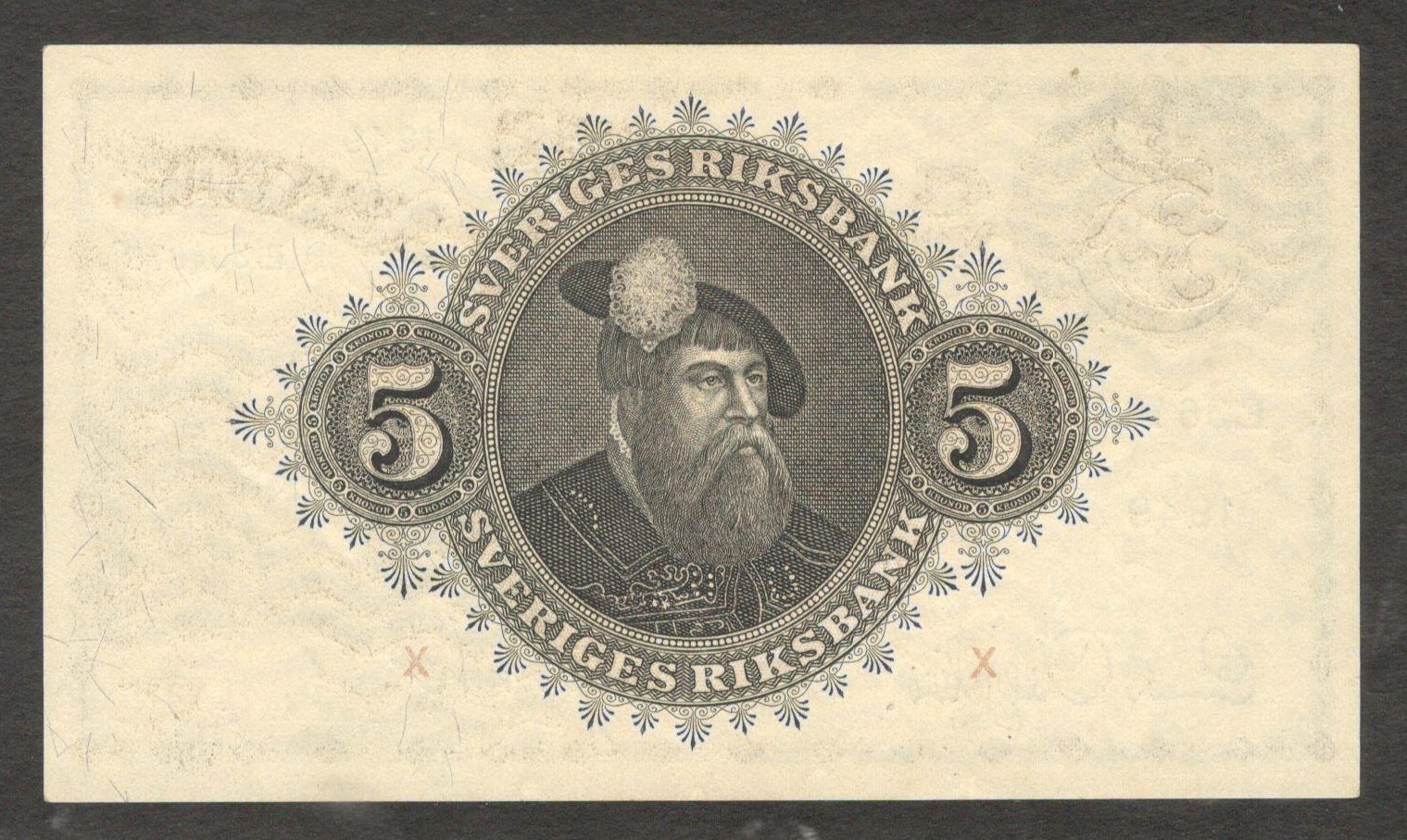 Sweden 5 Kronor King Gustav Vasa P-33af 1949 UNC - Image 2