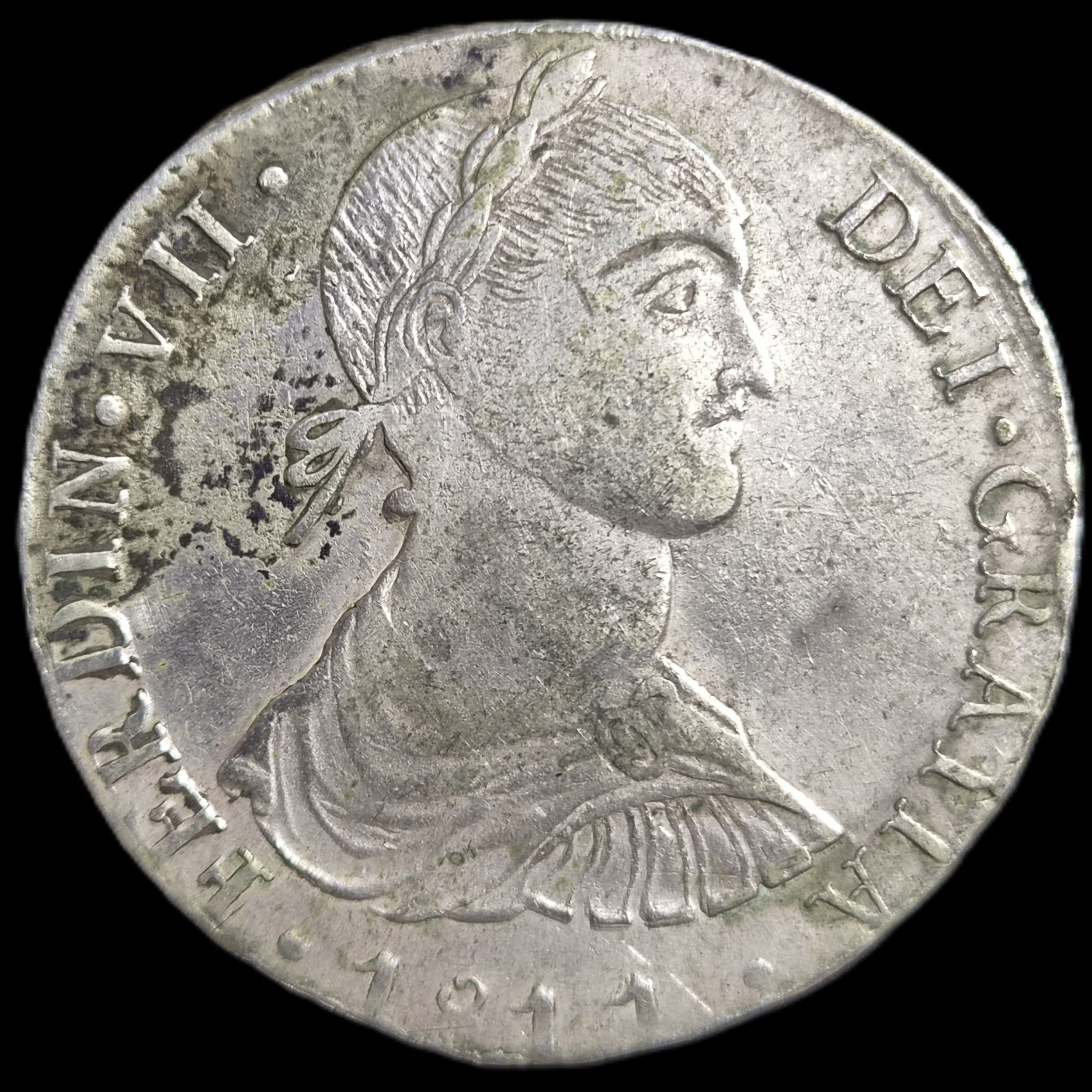 Peru Spanish Colonial 8 Reales Imaginary Bust Ferdinand VII 1811 LME JP LimaMint
