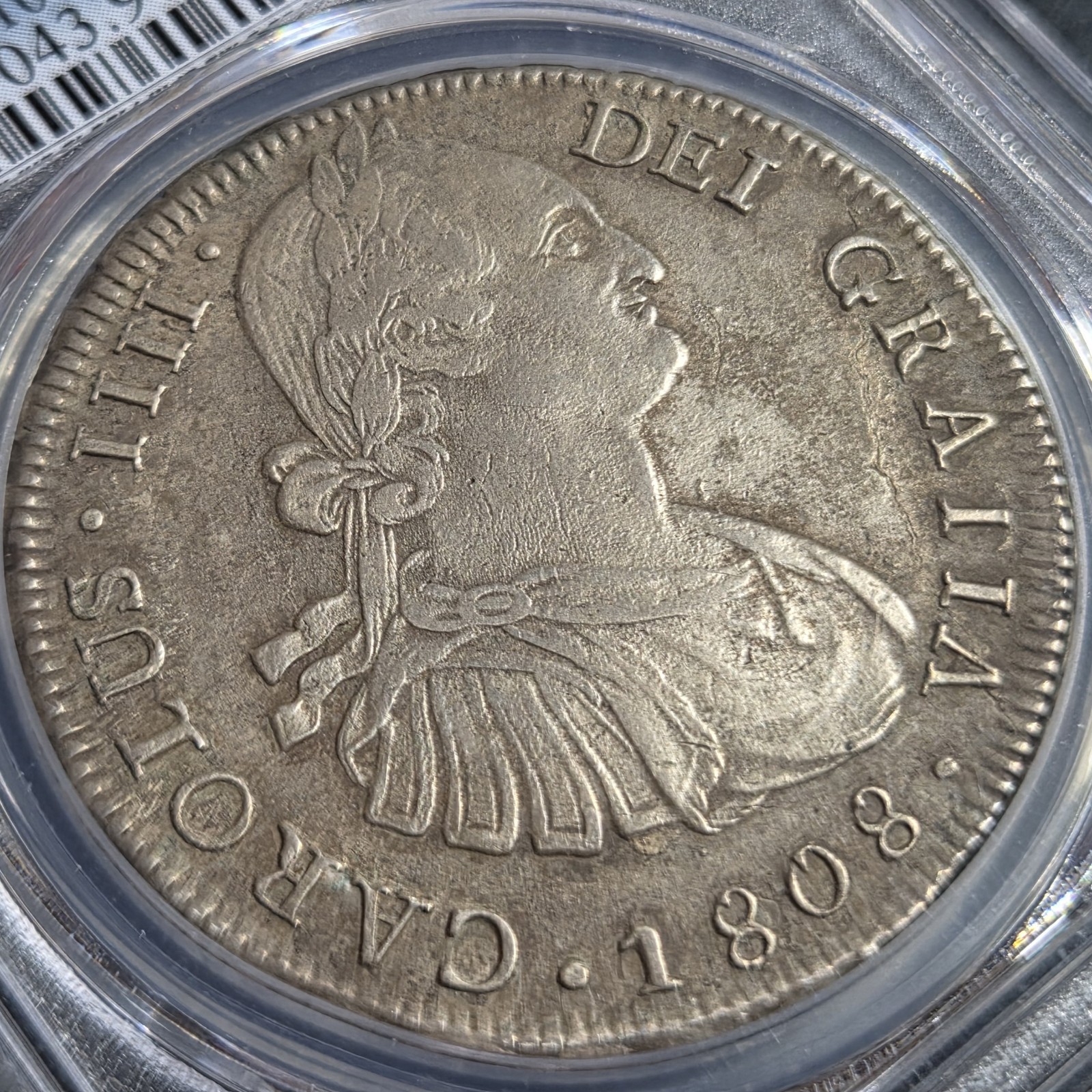 Chile Spanish Colonial 8 Reales Carol Carolus IIII 1808 So FJ Santiago Mint - Image 3