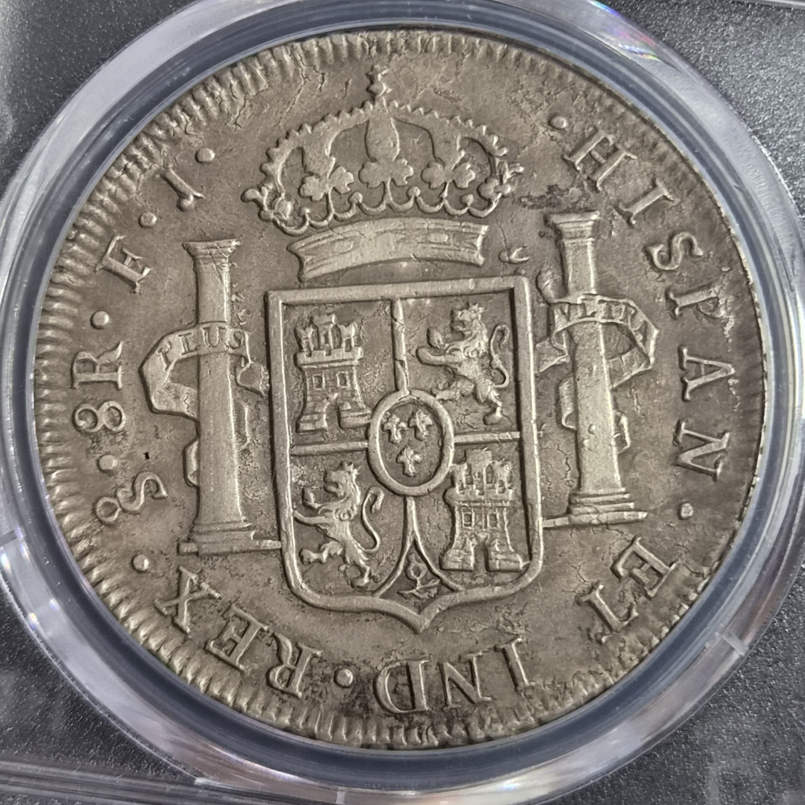 Chile Spanish Colonial 8 Reales Carol Carolus IIII 1808 So FJ Santiago Mint - Image 4