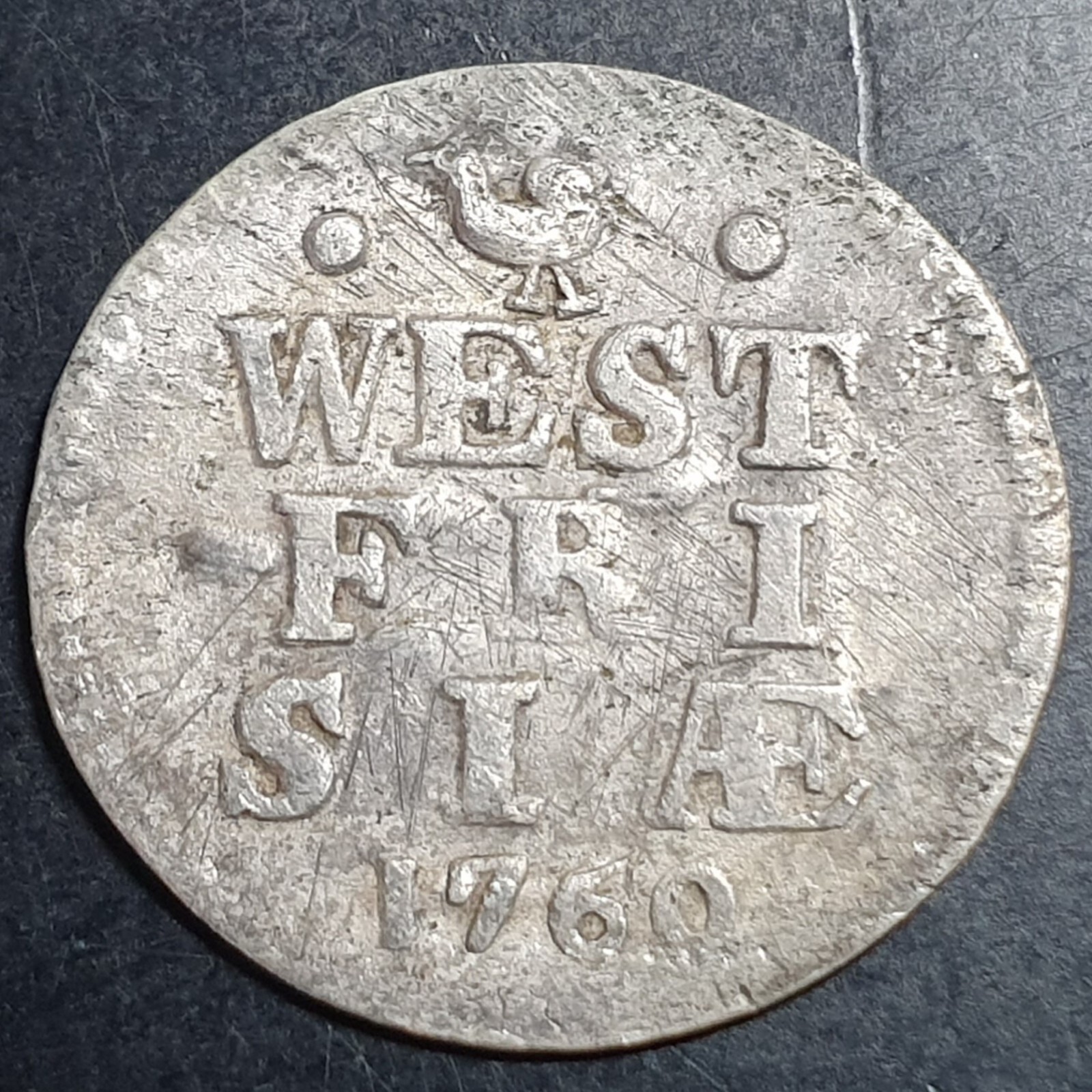 Provincial Dutch Netherlands West Friesland 2 Stuiver 1760 Silver VG