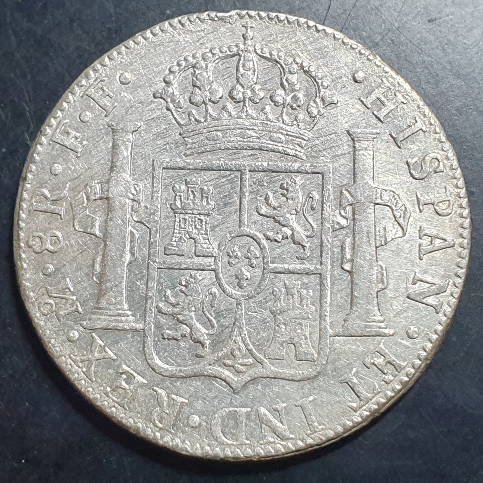 Mexico Spanish Colonial 8 Reales Carol Carolus III 1782 Mo FF Mexico City Mint - Image 2