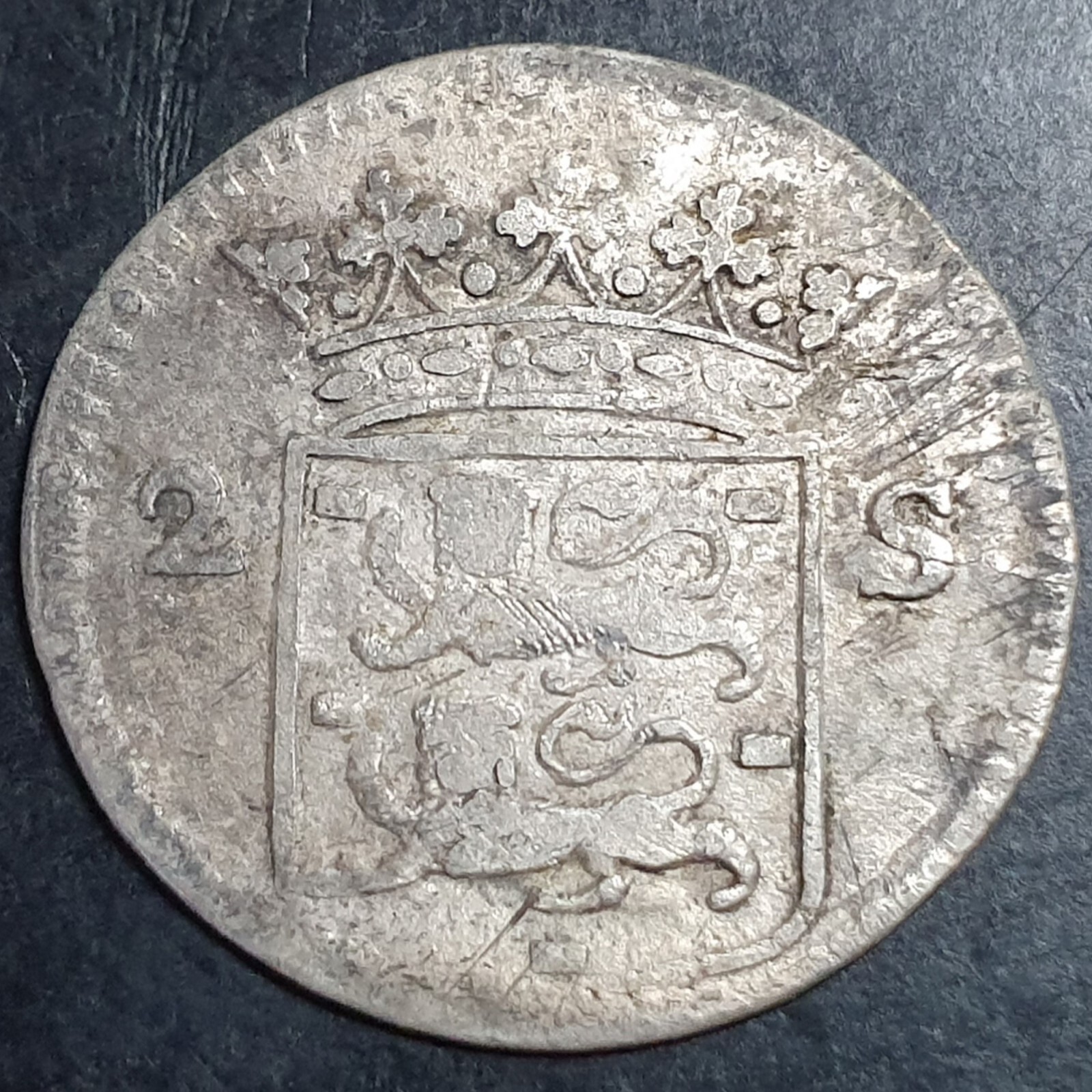 Provincial Dutch Netherlands West Friesland 2 Stuiver 1760 Silver VG - Image 2