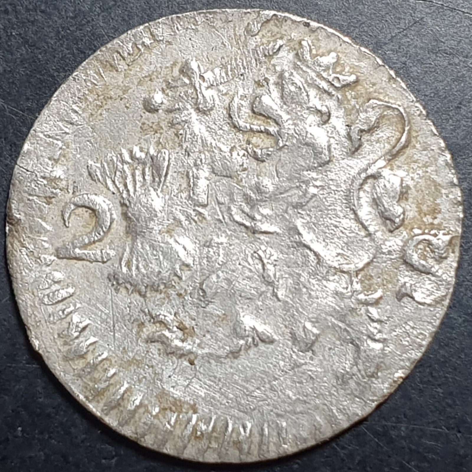 Provincial Dutch Netherlands West Friesland Frisia 2 Stuiver 1711 Silver VF - Image 2