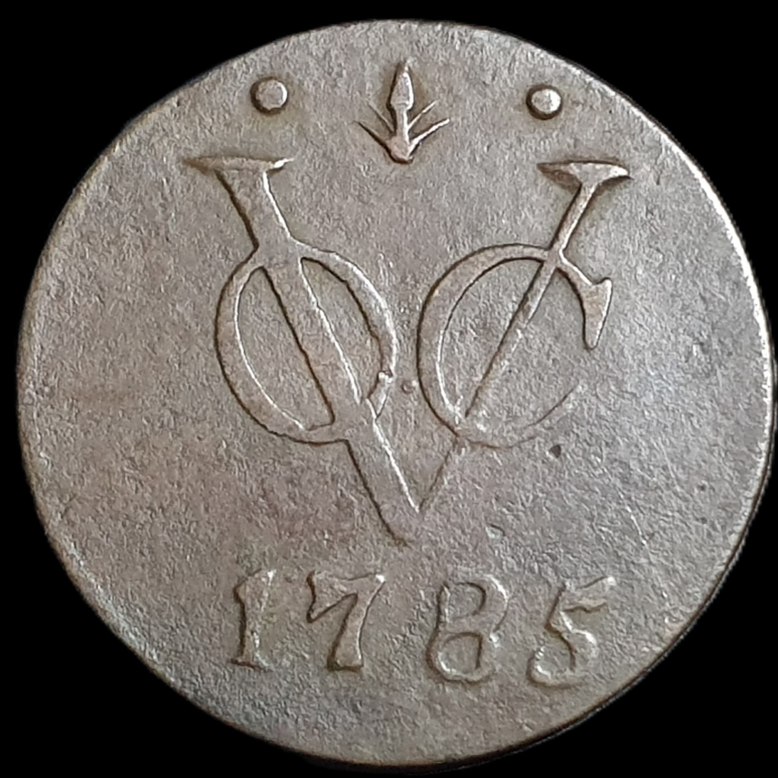 Netherlands East Indies VOC Gelderland Indonesia 1 One Duit 1785 Corn Mintmark