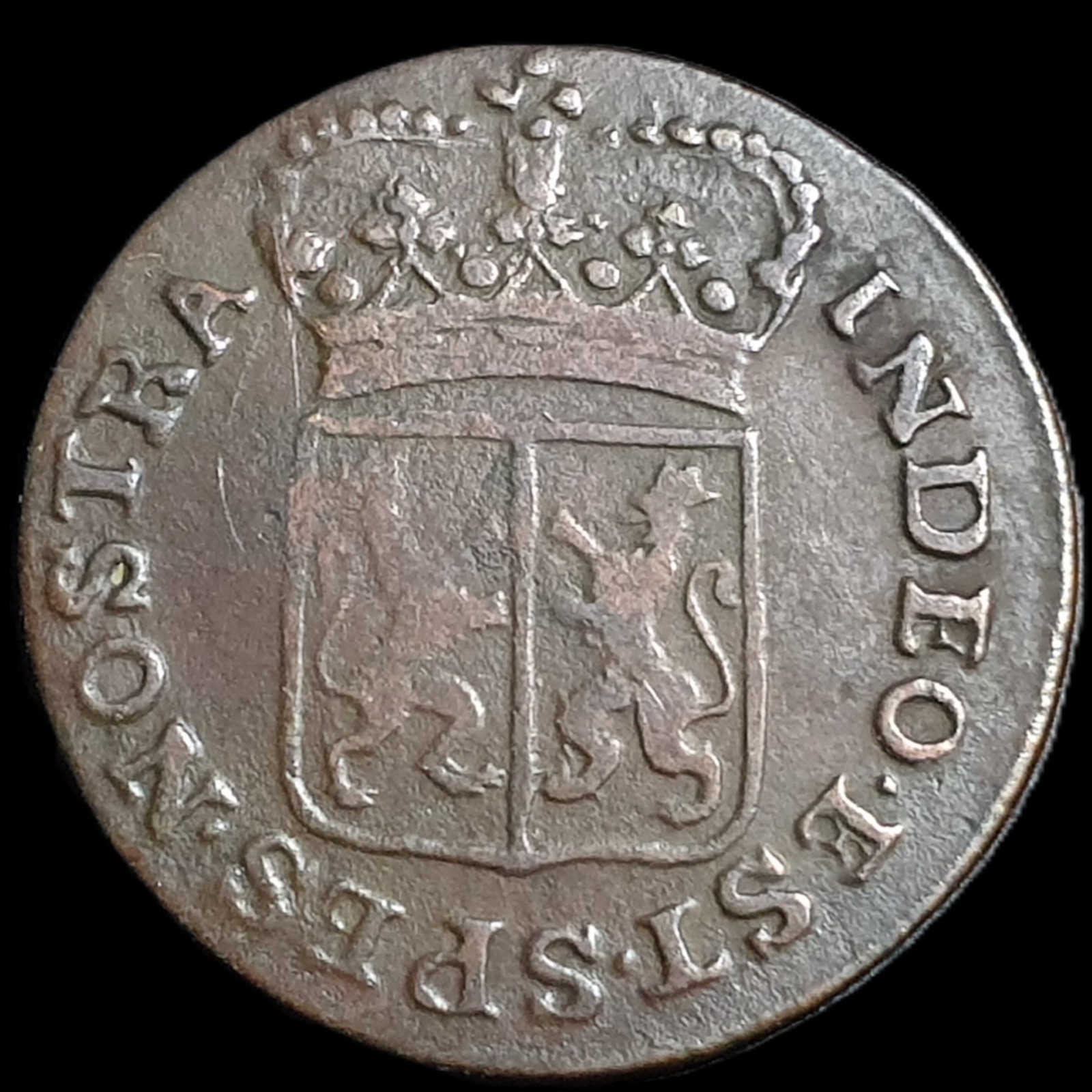 Netherlands East Indies VOC Gelderland Indonesia 1 One Duit 1785 Corn Mintmark - Image 2
