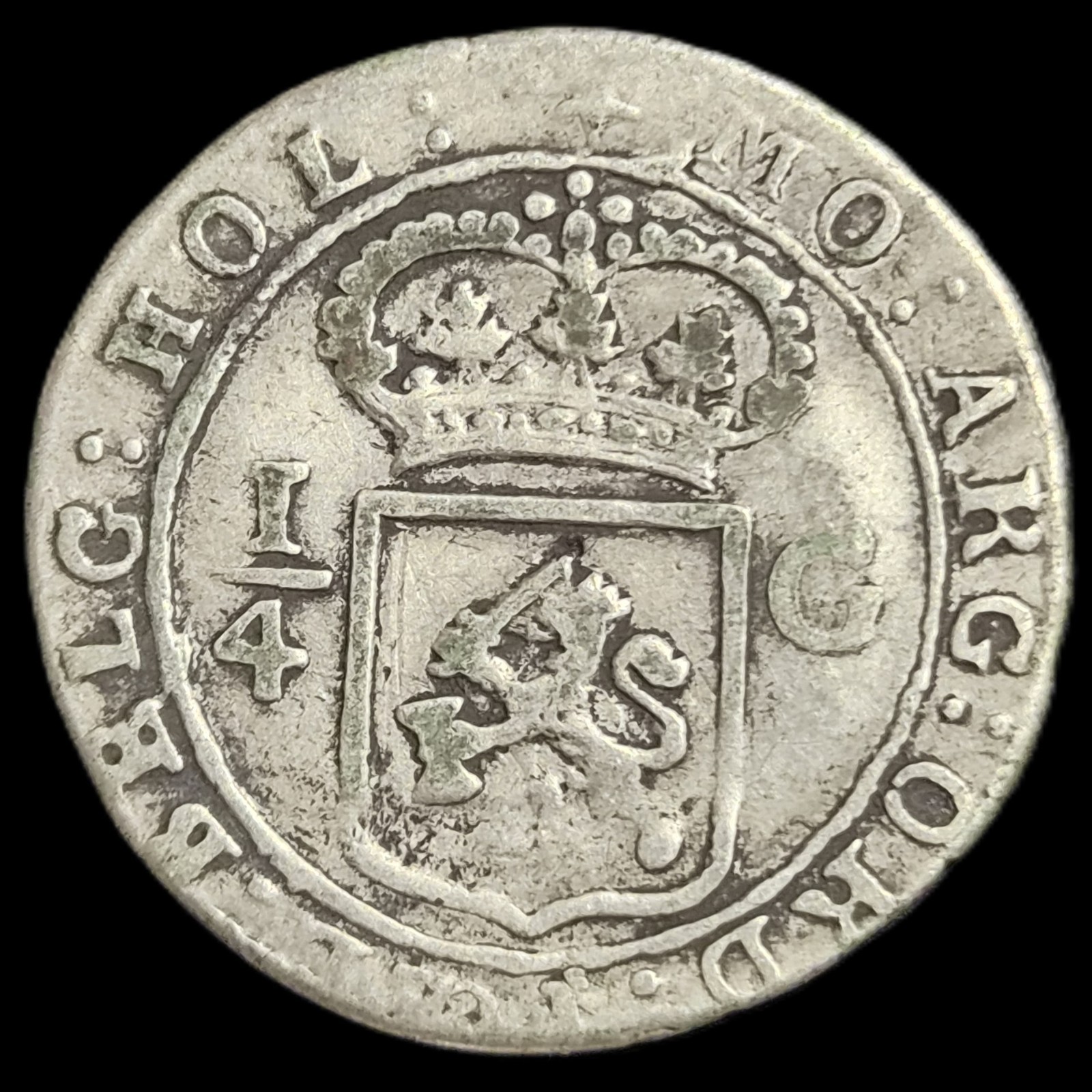 Netherlands Indies Batavian Republic 1/4 Gulden Batavorum 1802 VF - Image 2
