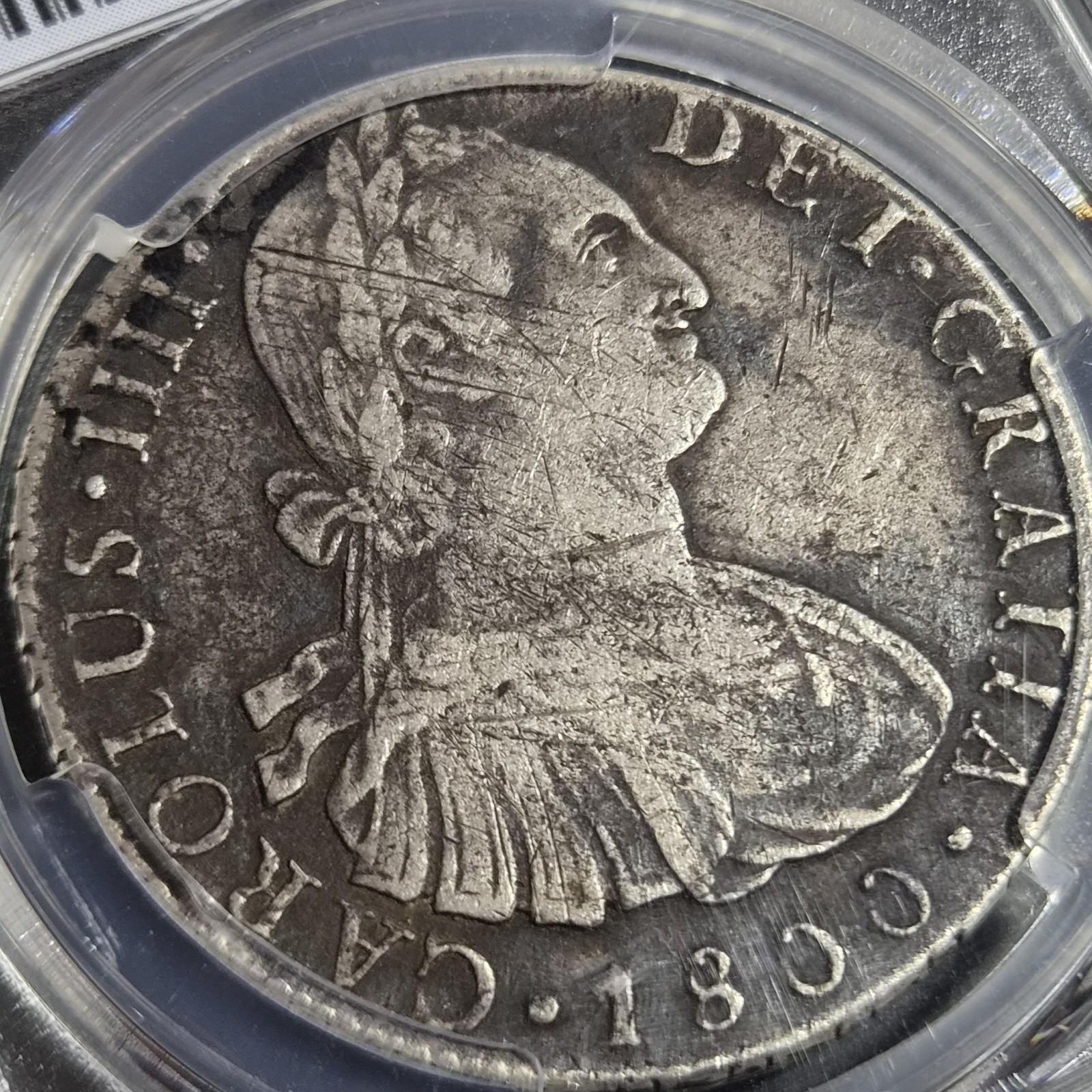 Peru Spanish Colonial 8 Reales Carol Carolus IIII 1800 L IJ Lima Mint PCGS VF - Image 2