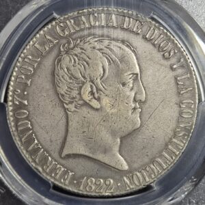 Spain 20 Reales Ferdin Ferdinand VII 1822 M SR Madrid Mint PCGS VF