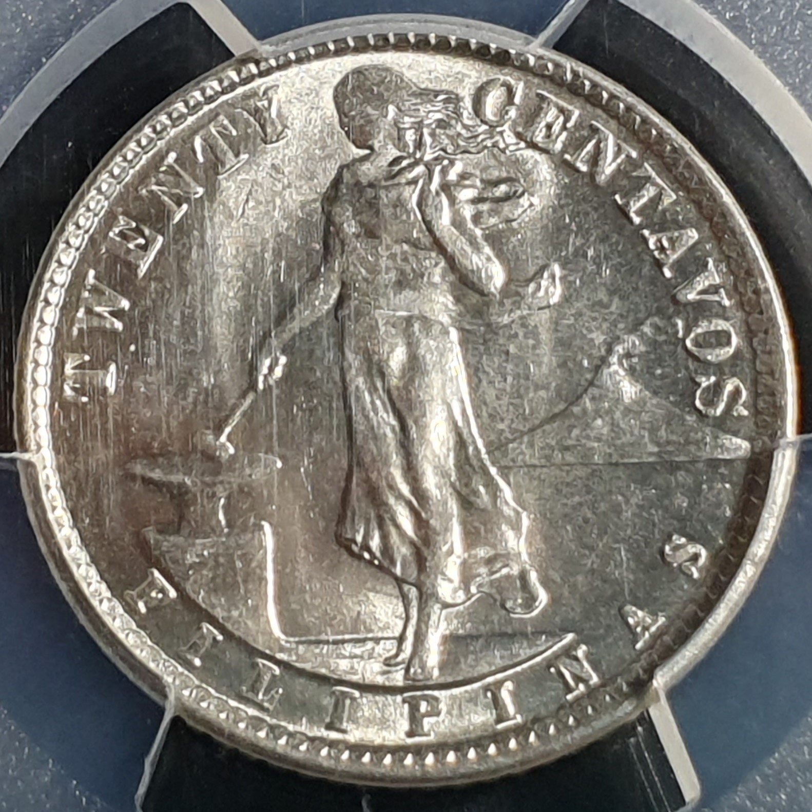 United States USA Philippines 20 Centavos 1938 M PCGS MS 63 - Image 2