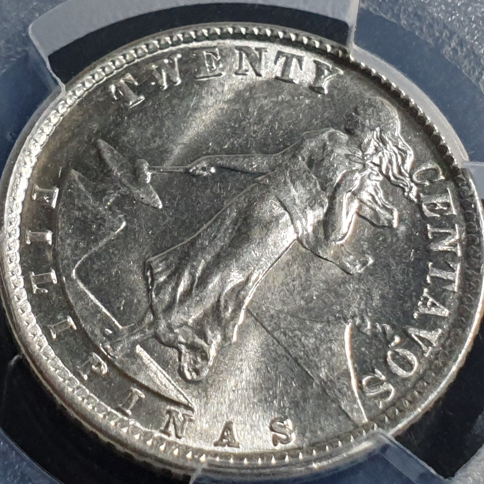 United States USA Philippines 20 Centavos 1938 M PCGS MS 63 - Image 3