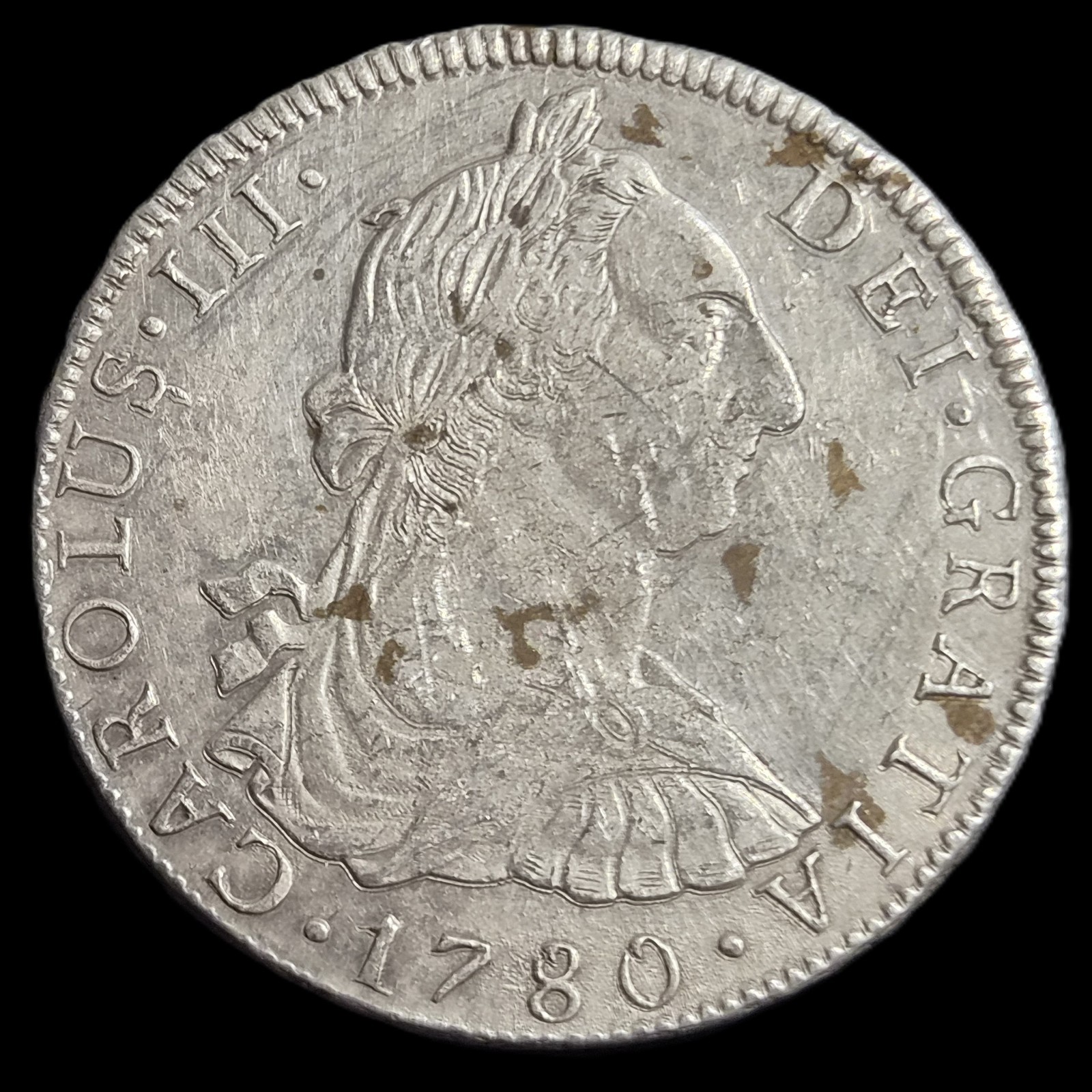 Bolivia Spanish Colonial 8 Reales Carol Carolus III 1780 PTS PR Potosi Mint