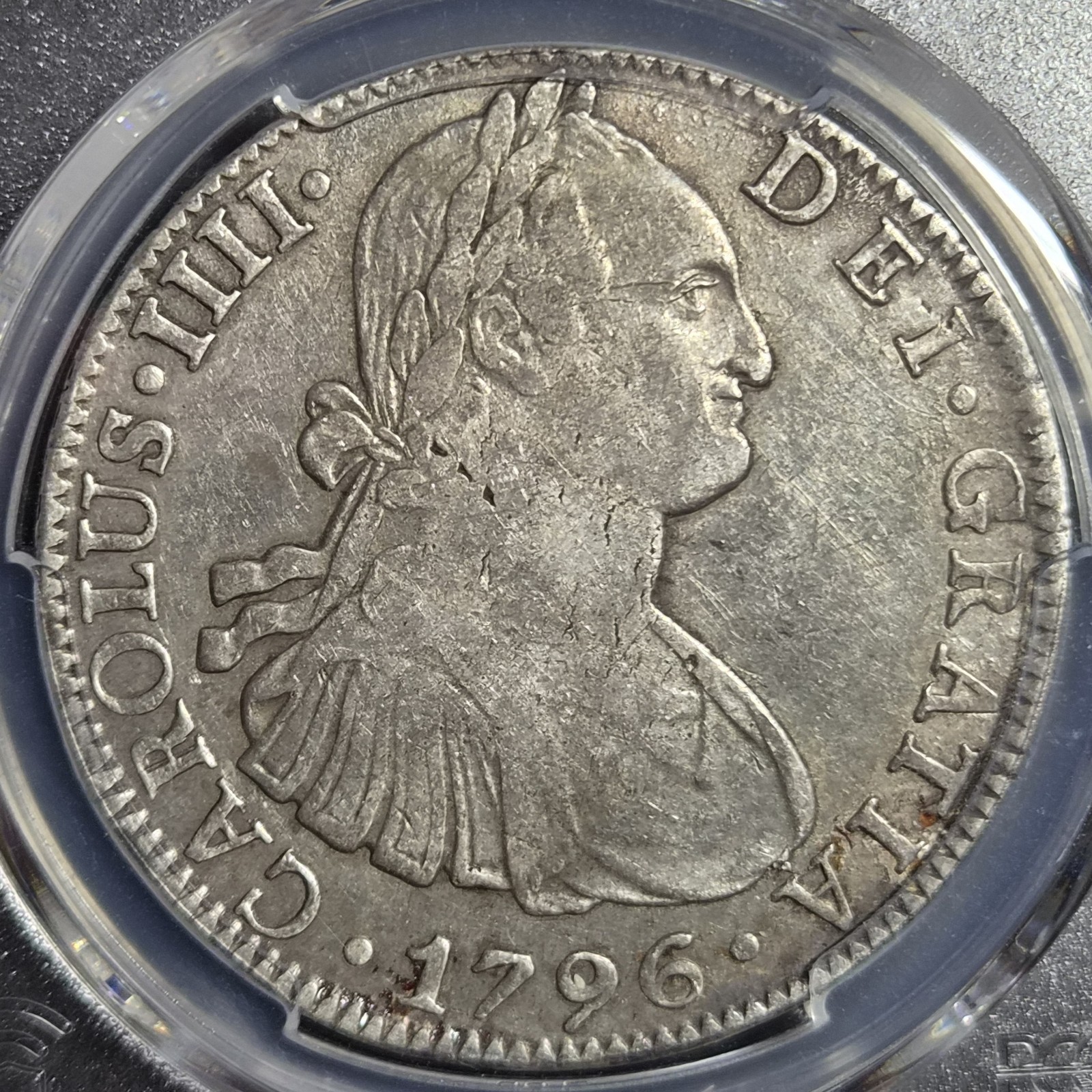 Mexico Spanish Colonial 8 Reales Carol Carolus IIII 1796 Mo FM Mexico City Mint