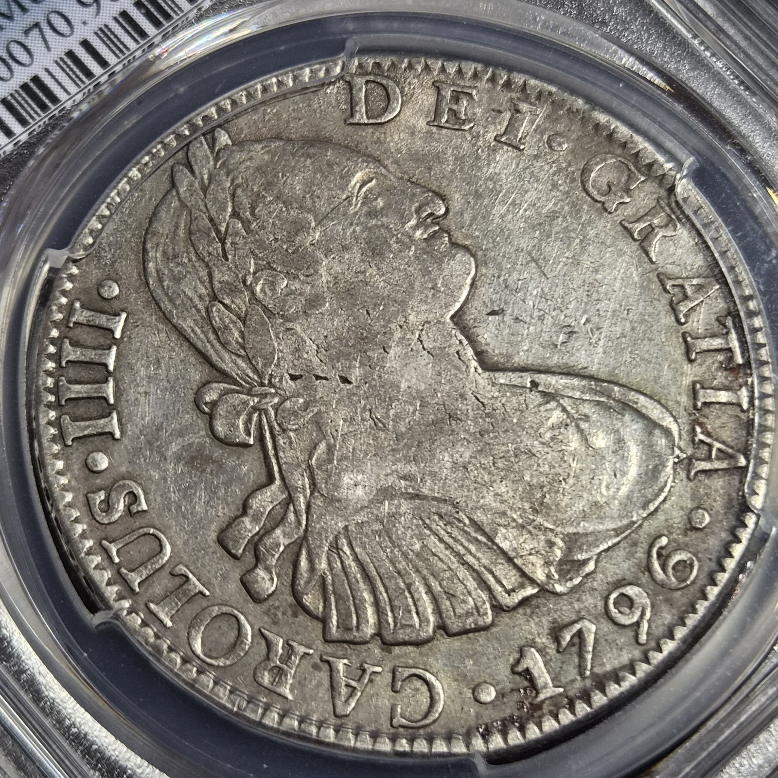 Mexico Spanish Colonial 8 Reales Carol Carolus IIII 1796 Mo FM Mexico City Mint - Image 2