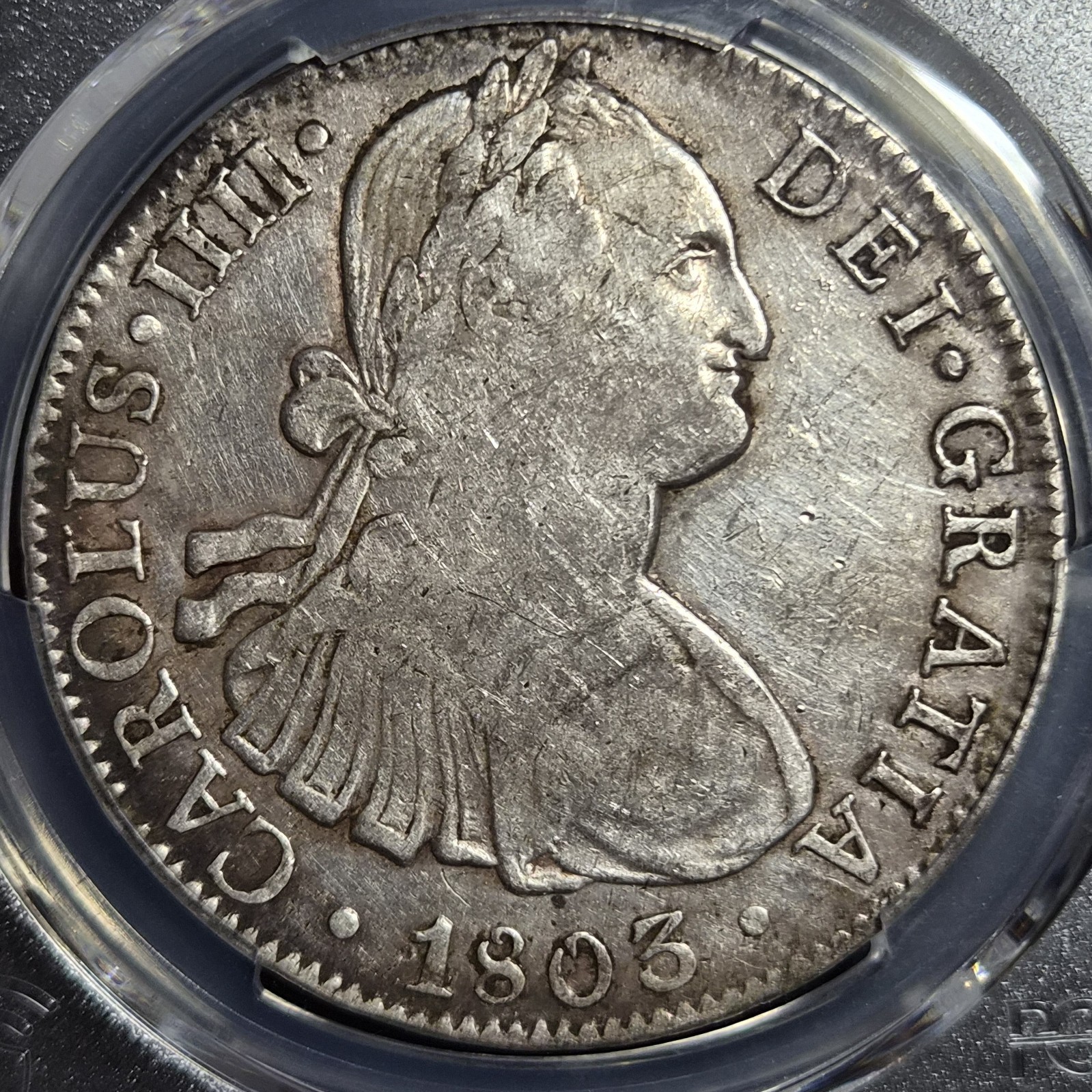 Mexico Spanish Colonial 8 Reales Carol Carolus IIII 1803 Mo FT Mexico City Mint