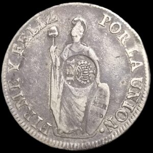 Philippines Isabel II Countermark on Peru 8 Reales 1834 VF Genuine
