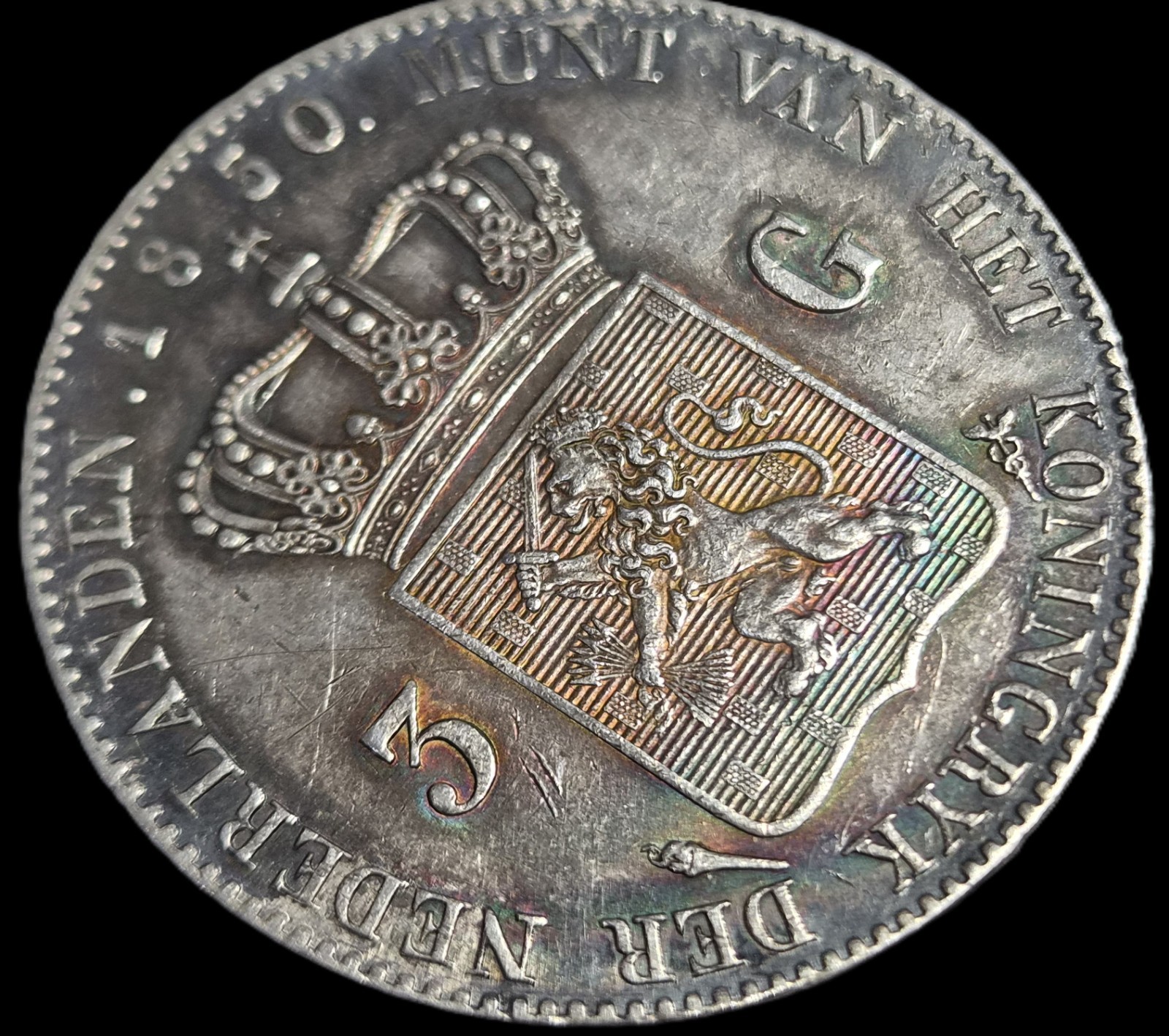 Netherlands 3 Gulden Willem William I 1830/20 Overstruck Date aUNC Sharp Detail - Image 4