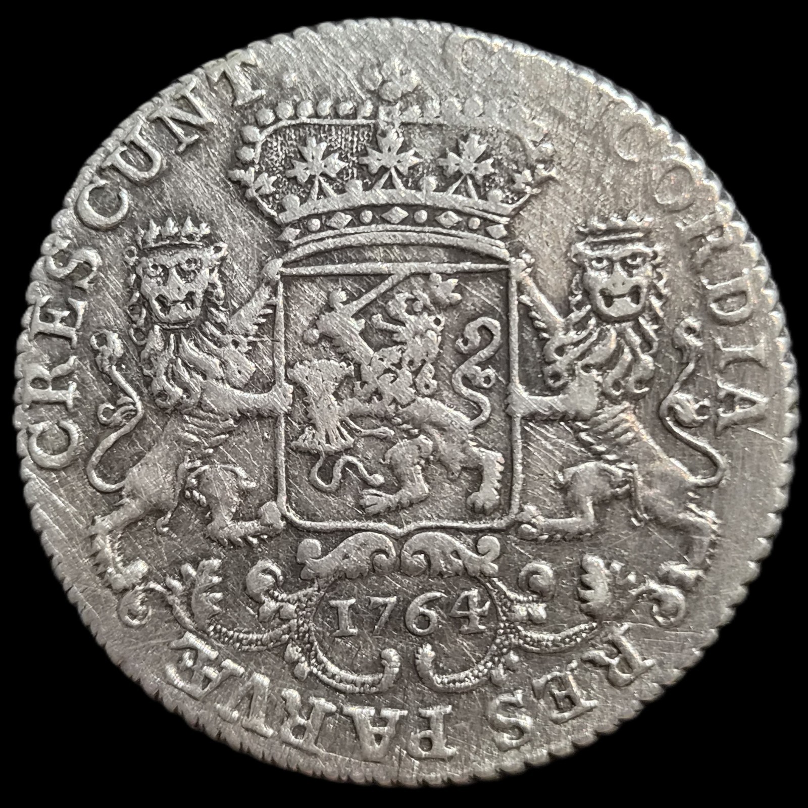 Netherlands West Friesland 1/2 Half Ducaton Silver Horse Rider 1764 - Image 2