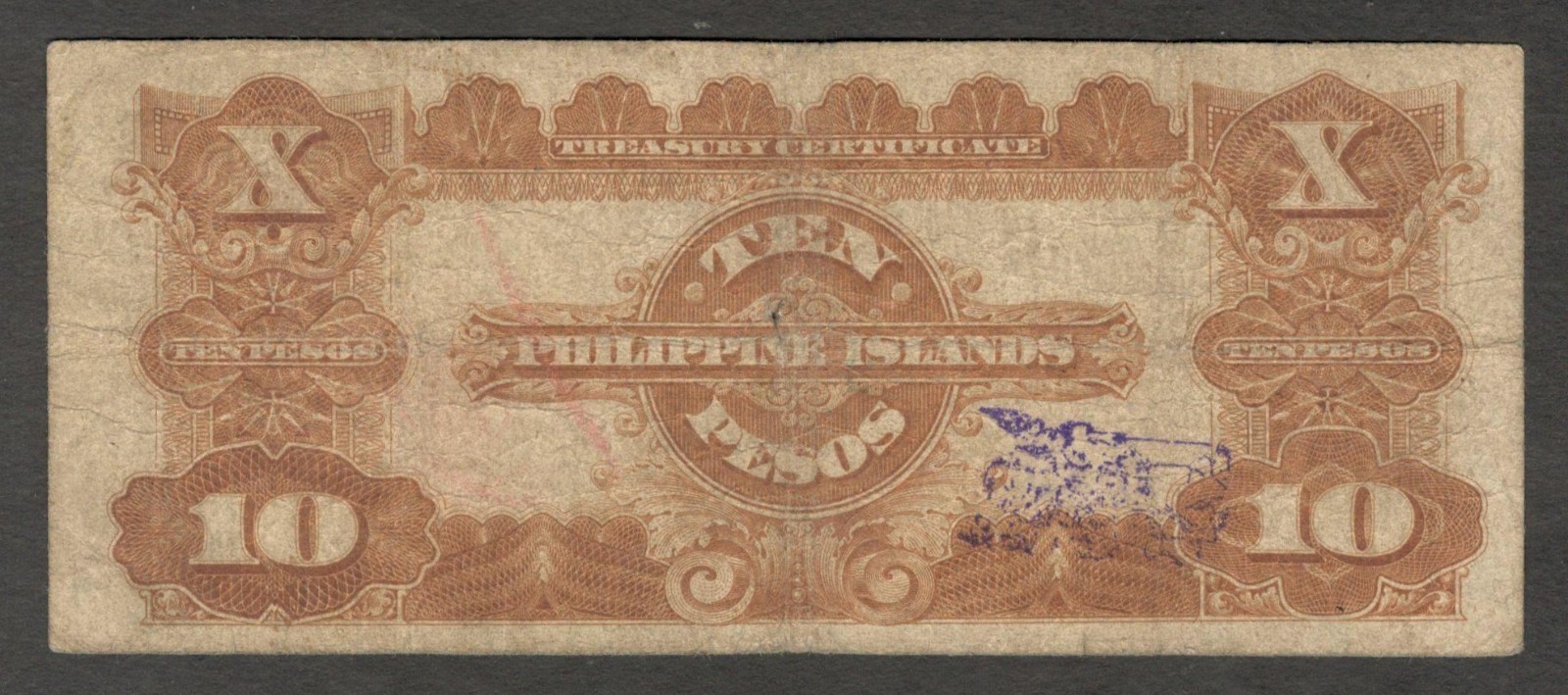 Philippines Islands 10 Pesos George Washington P-71 1924 Fine - Image 2