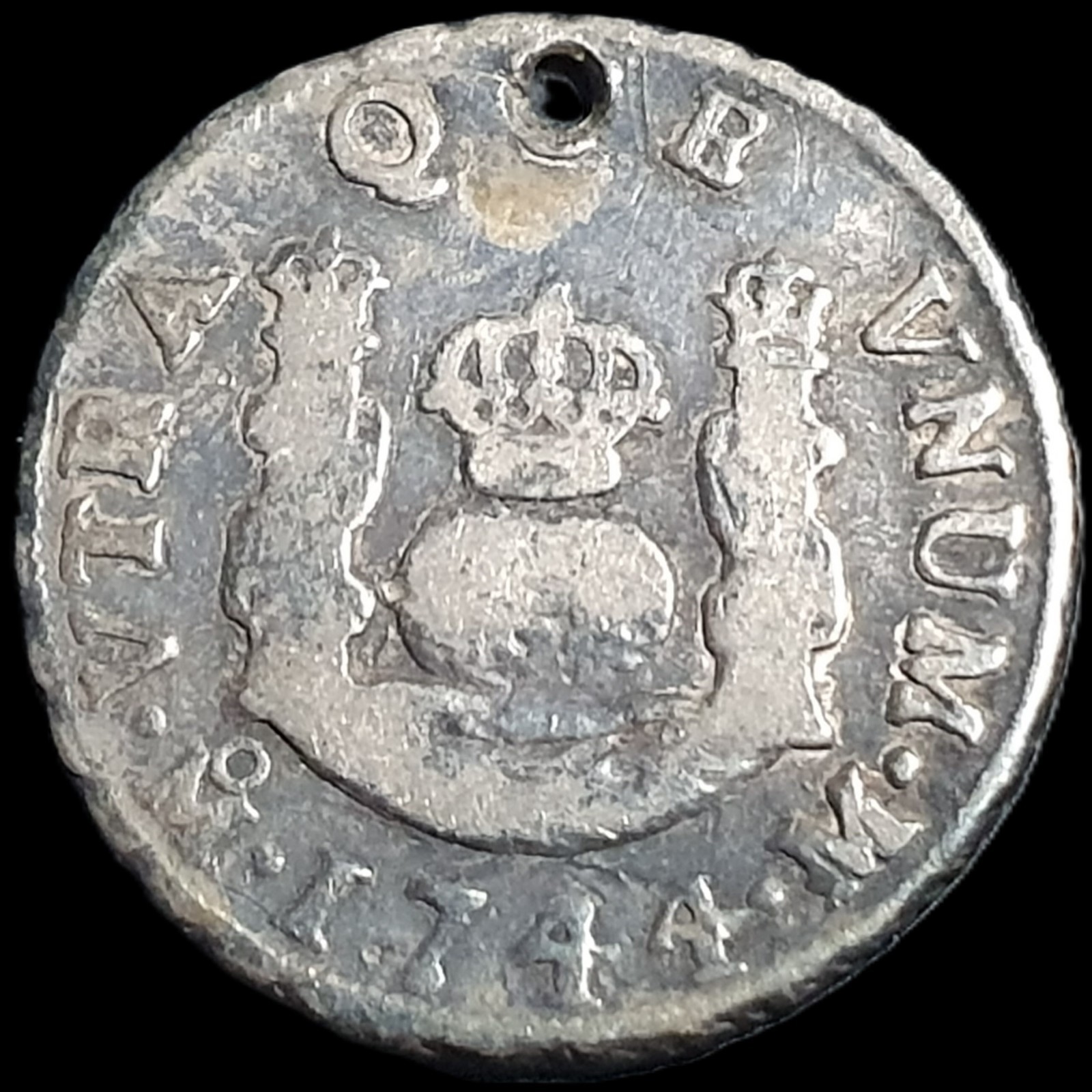 Mexico Spanish Colonial 1 Real Two Pillar Philip Felipe V 1744 Mo M Mexico Mint
