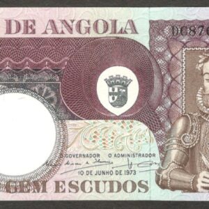 Angola 100 Escudos Luiz de Camões P-106 1973 UNC