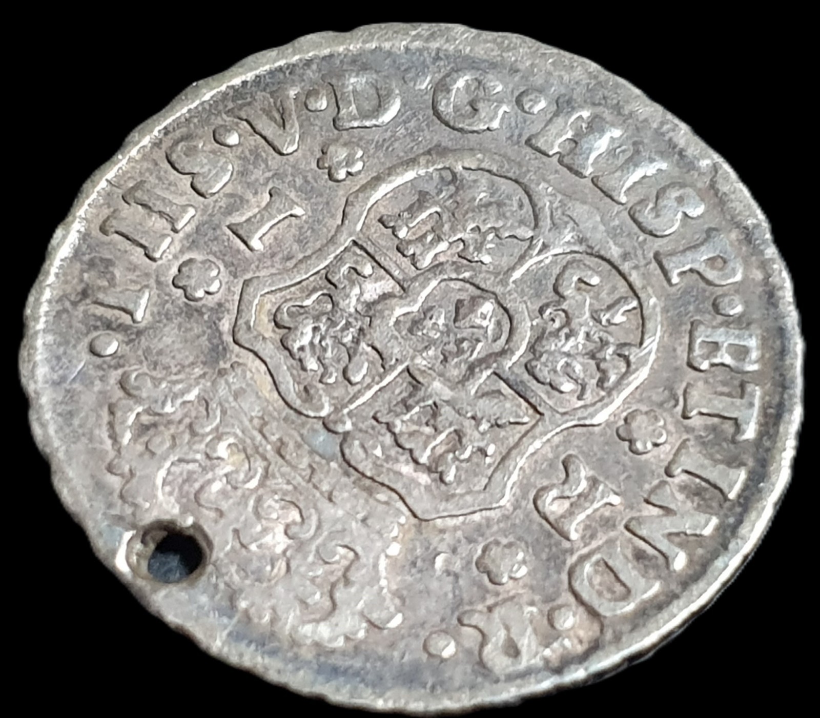Mexico Spanish Colonial 1 Real Two Pillar Philip Felipe V 1744 Mo M Mexico Mint - Image 4