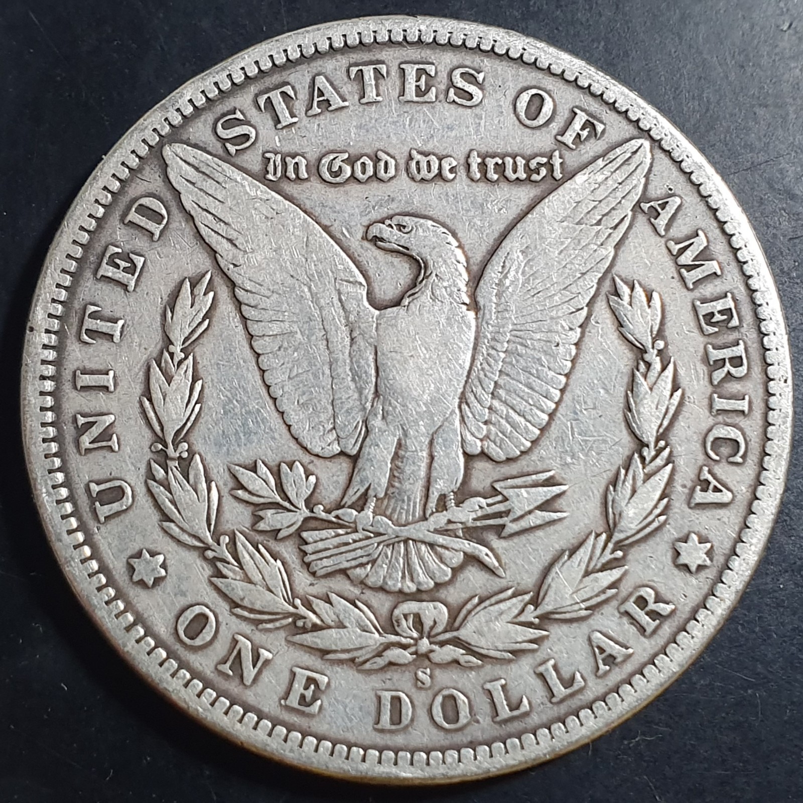 United States Morgan Dollar Silver 1896 S Very Fine - Image 2
