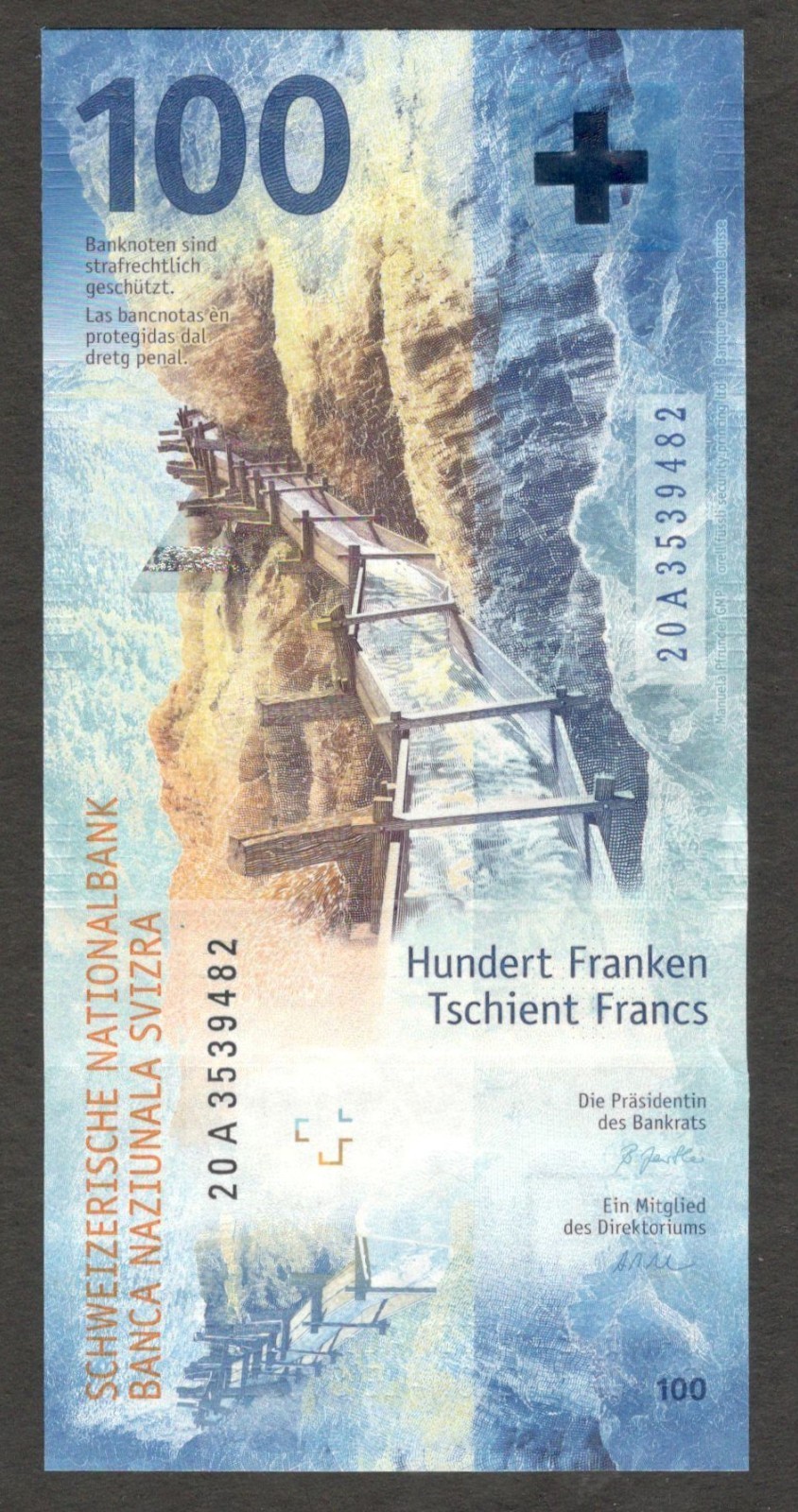 Switzerland Swiss 100 Francs Barbara Steiner & Maechler Hybrid P-77A 2020 UNC - Image 2