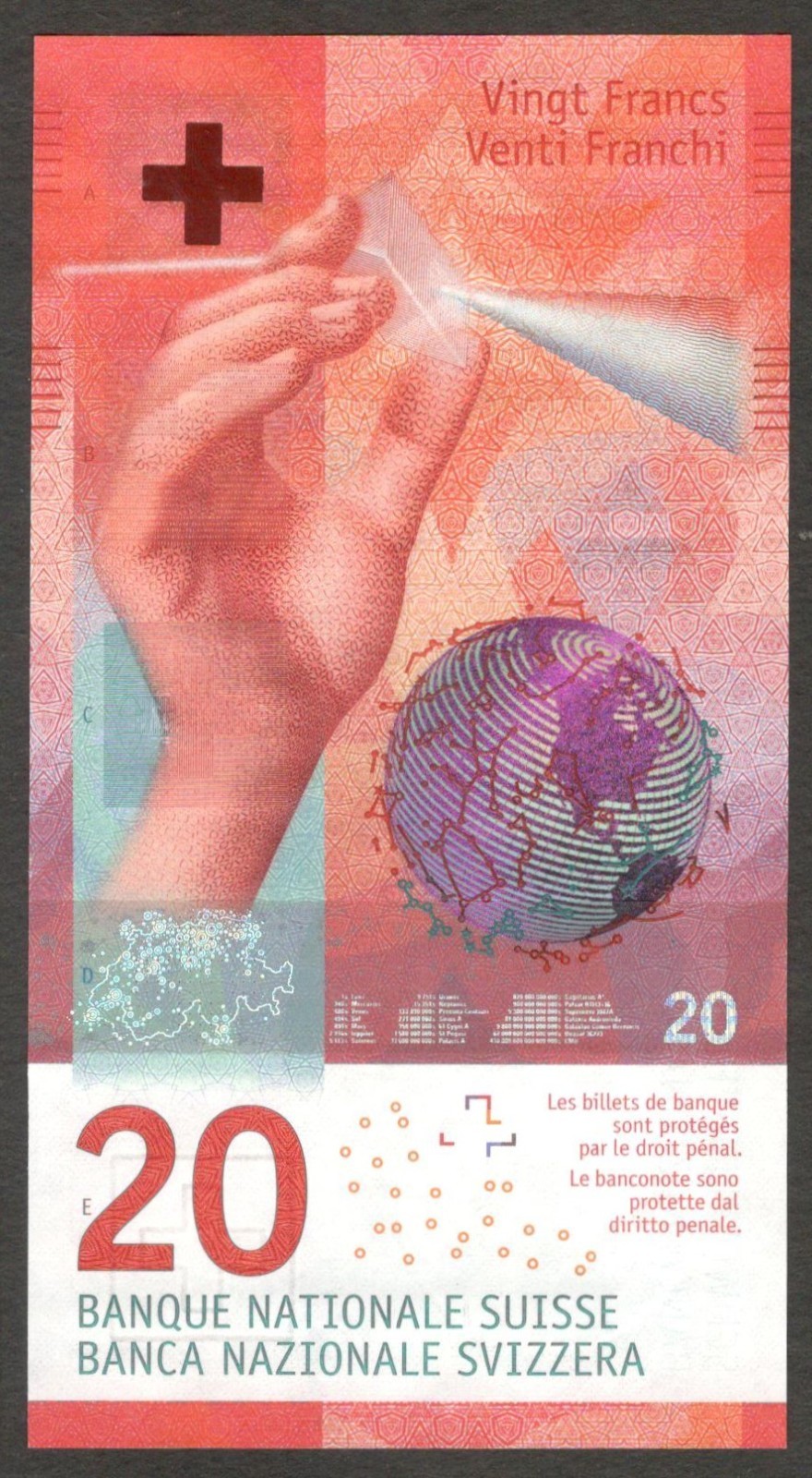 Switzerland Swiss 20 Francs Barbara Janom Steiner & Jordan Hybrid P-76 2021 UNC