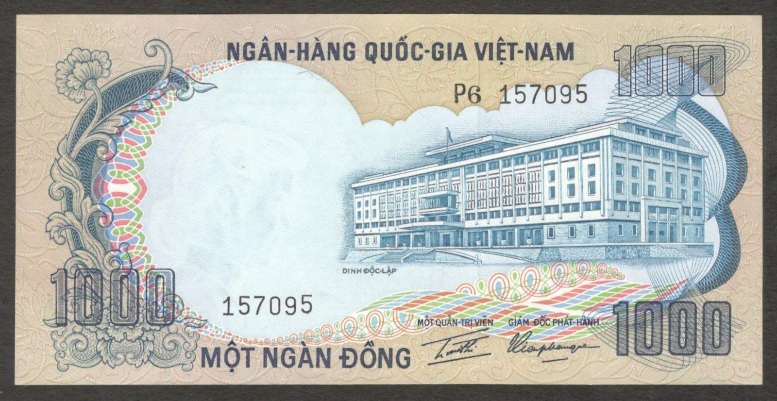 Vietnam South 1000 1,000 Dong Elephant P-34 1972 UNC
