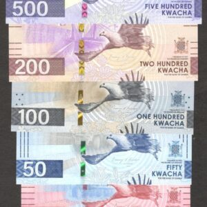 Zambia Full Set 6 Pcs 10 20 50 100 200 500 Kwacha P-62 63 64 65 67 2024 2025 UNC