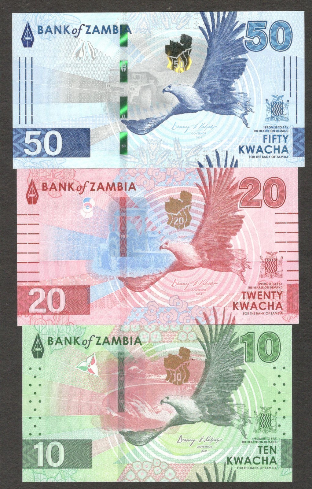 Zambia Full Set 6 Pcs 10 20 50 100 200 500 Kwacha P-62 63 64 65 67 2024 2025 UNC - Image 5