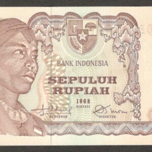 Indonesia 10 Rupiah General Soedirman P-105 1968 UNC